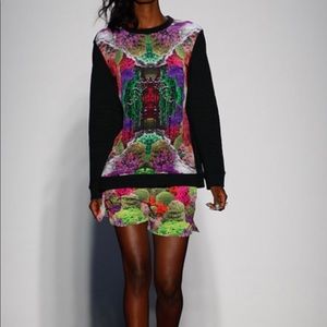 Unique Chartreuse Garden Gate Print Sweatshirt | Cotton, Silk, Cashmere